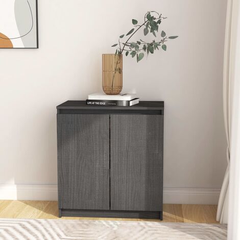 vidaXL Armadietto Grigio 60x36x65 cm in Legno Massello di Pino