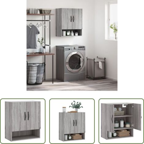 vidaXL Armadietto grigio -  Armadietto a Muro Grigio Sonoma 60x31x70cm in Legno Multistrato