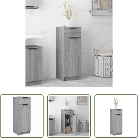 vidaXL Armadietto grigio -  Armadietto Bagno Grigio Sonoma 32x34x90 cm in Legno Multistrato