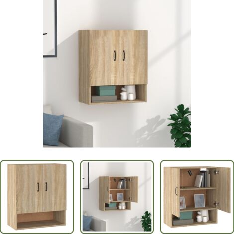 vidaXL Armadietto in legno -  Armadietto a Muro Rovere Sonoma 60x31x70 cm Legno Multistrato