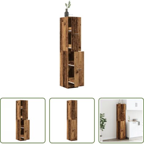 vidaXL Armadietto in legno -  Armadietto da Farmacia Legno Vecchio 30x41x174,5 cm Truciolato
