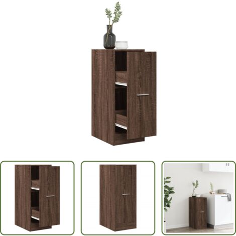 vidaXL Armadietto in legno -  Armadietto da Farmacia Rovere Marrone 30x41x77,5 cm Truciolato