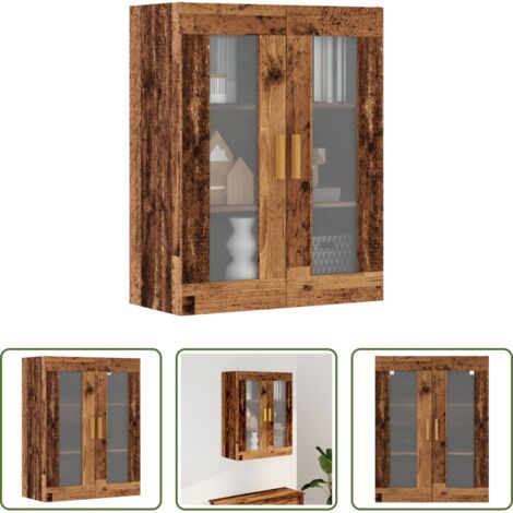 vidaXL Armadietto in legno -  Armadietto Pensile a Parete Legno Antico 69,5x34x90 cm
