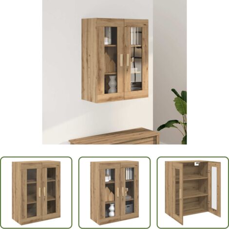 vidaXL Armadietto in legno -  Armadietto Pensile a Parete Rovere Artigianale 69,5x34x90 cm