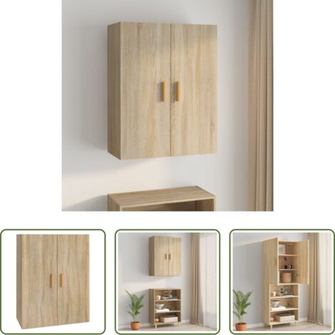 vidaXL Armadietto in legno -  Armadietto Pensile a Parete Rovere Sonoma 69,5x34x90 cm