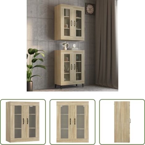 vidaXL Armadietto in legno -  Armadietto Pensile a Parete Rovere Sonoma 69,5x34x90 cm