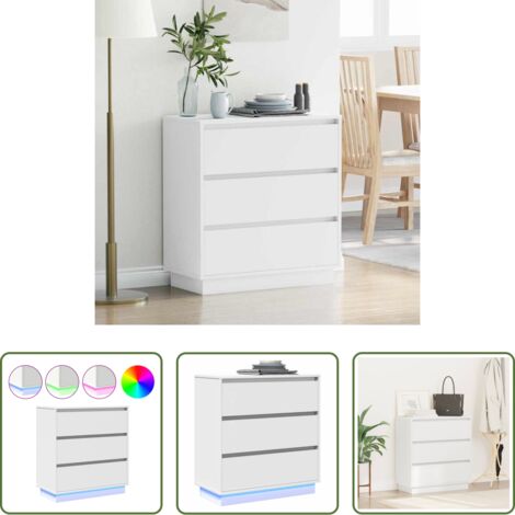 vidaXL Armadietto in legno -  Armadio da Notte Bianco 71 x 34,5 x 75 cm Legno multistrato