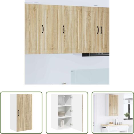 vidaXL Armadietto in legno ingegnerizzato -  Mobile da cucina con lo scaffale Rovere Sonoma 40 x 31 x 80 cm