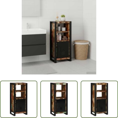 vidaXL Armadietto in legno -  Mobile da Bagno con porta Marrone Legno Recuperato Massello
