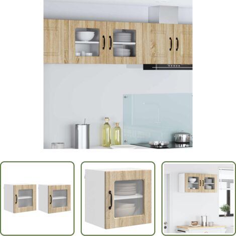 vidaXL Armadietto in legno -  Mobile da cucina con porta 2 pcs Rovere Sonoma 40 x 31 x 40 cm