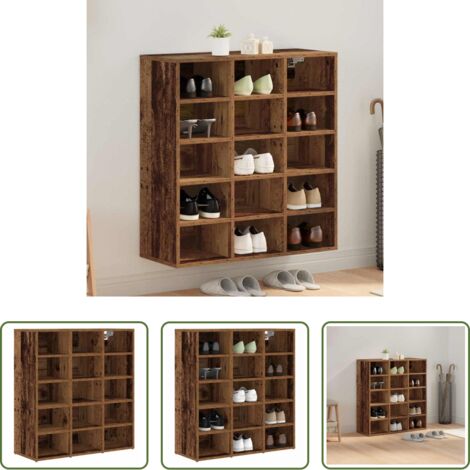 vidaXL Armadietto in legno -  Mobile per scarpe Legno vecchio 77,5 x 30 x 83,5 cm