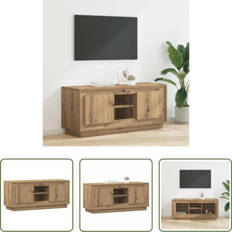 vidaXL Armadietto in legno multistrato -  Mobile TV Rovere artigianale 102 x 35 x 45 cm Legno multistrato