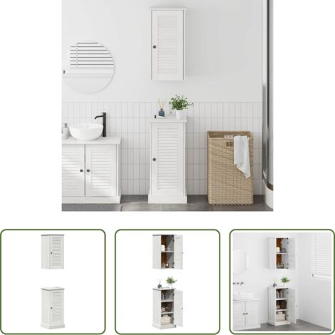 vidaXL Armadietto in legno -  Set di mobili per il bagno VIGO 2 pcs Bianco e Bianco Antico