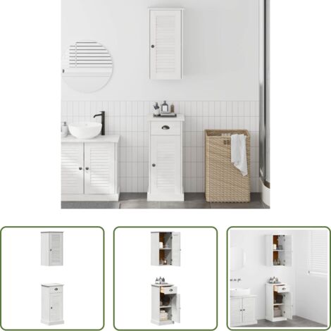 vidaXL Armadietto in legno -  Set di mobili per il bagno VIGO 2 pcs Marrone e bianco