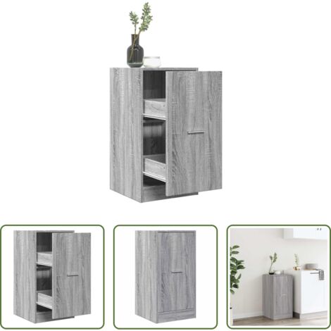 vidaXL Armadietto in truciolato -  Armadietto da Farmacia Grigio Sonoma 40x41x77,5cm in Truciolato