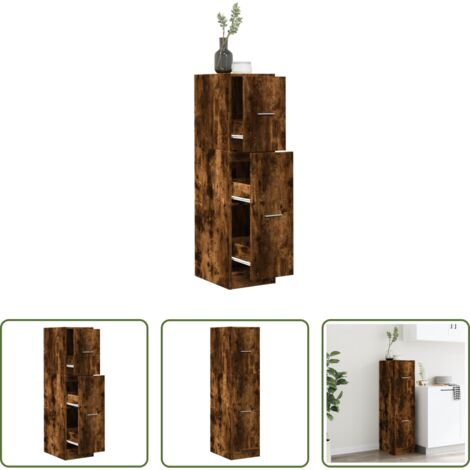 vidaXL Armadietto in truciolato -  Armadietto da Farmacia Rovere Fumo 30x41x118 cm in Truciolato