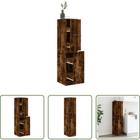 vidaXL Armadietto in truciolato -  Armadietto da Farmacia Rovere Fumo 30x41x144,5 cm in Truciolato