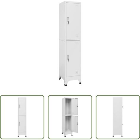 vidaXL Armadietto industriale -  Armadietto a Chiave a 2 Scomparti 38x45x180 cm