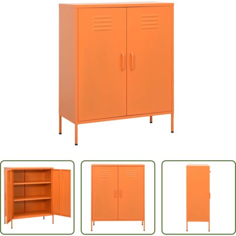 vidaXL Armadietto laterale -  Armadietto Arancione 80x35x101,5 cm in Acciaio