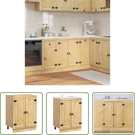 vidaXL Armadietto miele -  Armadietto SKI Marrone Miele 60 x 46 x 81,5 cm Pino massello