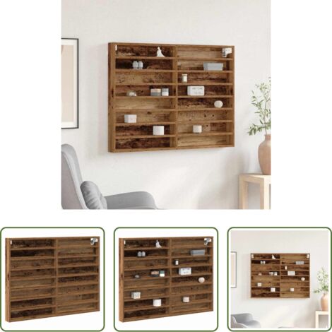 vidaXL Armadietto moderno -  Vetrina Legno vecchio 100 x 8,5 x 75 cm Legno multistrato
