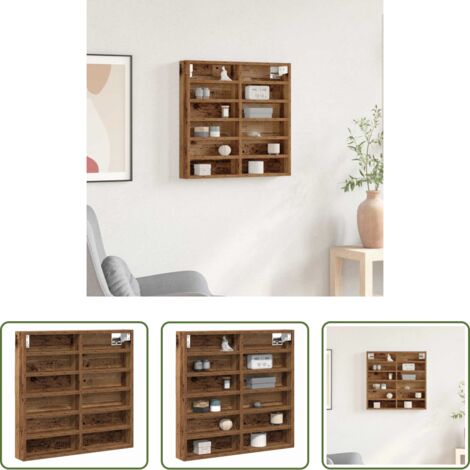 vidaXL Armadietto moderno -  Vetrina Legno vecchio 60 x 8,5 x 58 cm Legno multistrato