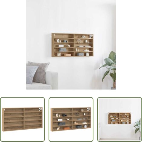 vidaXL Armadietto moderno -  Vetrina Rovere artigianale 100 x 8,5 x 50 cm Legno multistrato