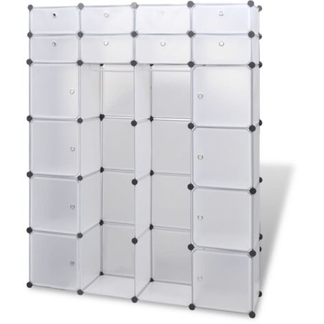 vidaXL Armadietto Modulare 18 Scomparti Bianco 37 x 146 x 180,5 cm