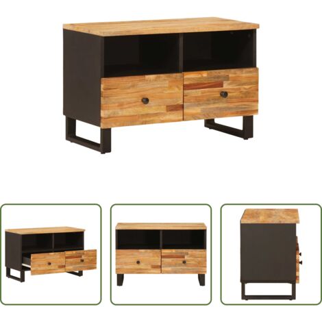 vidaXL Armadietto multimediale -  Mobile TV Marrone 70 x 33 x 46 cm Legno di mango massello