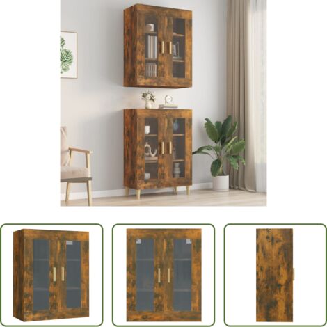 vidaXL Armadietto pensile -  Armadietto Pensile a Parete Rovere Fumo 69,5x34x90 cm