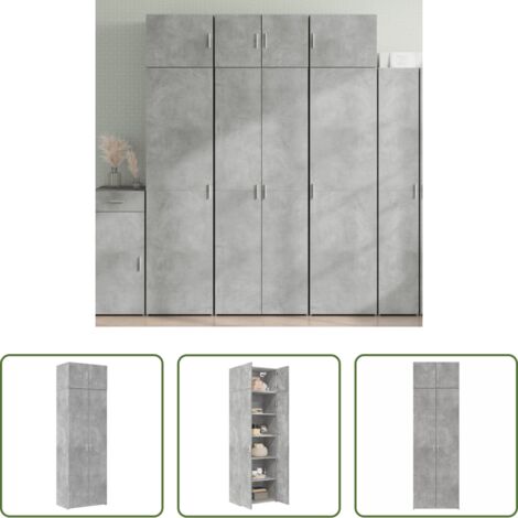 vidaXL Armadietto per casa -  Armadietto Grigio Cemento 70x42,5x225 cm in Legno Multistrato