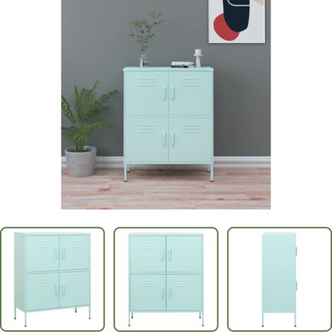 vidaXL Armadietto per casa -  Armadietto Menta 80x35x101,5 cm in Acciaio