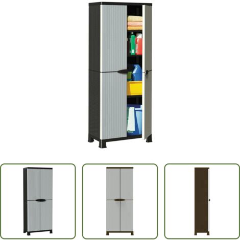 vidaXL Armadietto per garage -  Armadietto in Plastica 68x39x171,5 cm Design Rattan