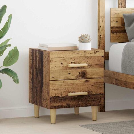 vidaXL Armadietto per letto 2 pcs Legno vecchio 40 x 35 x 47,5 cm