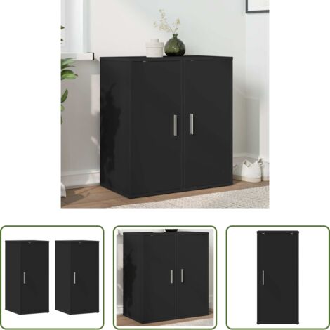vidaXL Armadietto per scarpe -  Scarpiere 2 pz Nere 32x35x70 cm in Truciolato