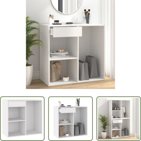 vidaXL Armadietto per trucchi -  Armadietto per Cosmetici Bianco 80x40x75cm in Legno Multistrato