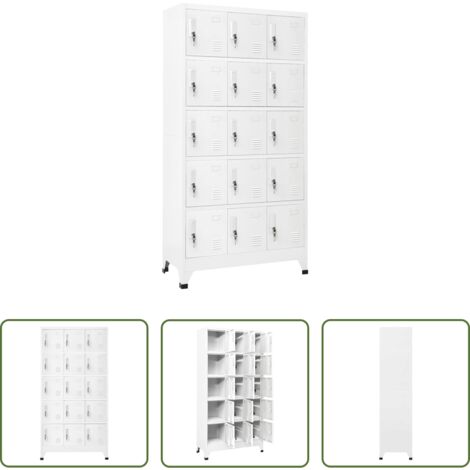 vidaXL Armadietto per ufficio -  Armadietto con Serratura Grigio Chiaro 90x40x180 cm in Acciaio