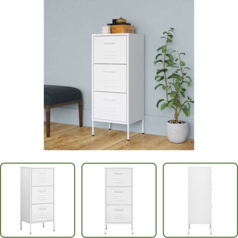 vidaXL Armadietto portaoggetti -  Armadietto Bianco 42,5x35x101,5 cm in Acciaio