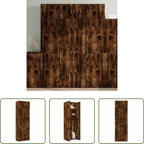 vidaXL Armadietto rovere fumo -  Armadietto Rovere Fumo 70x42,5x225 cm in Legno Multistrato