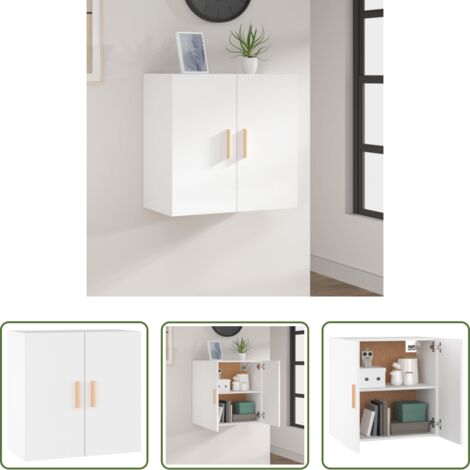 vidaXL Armadietto scandinavo -  Armadietto a Muro Bianco 60x30x60 cm in Legno Multistrato