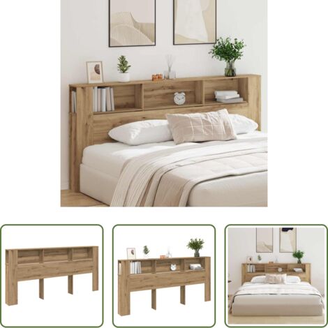 vidaXL Armadietto testiera -  Testata del letto Rovere artigianale 220 x 18,5 x 102,5 cm