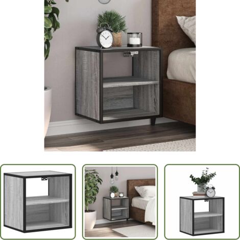 vidaXL Armadio a muro -  Comodino a Muro Grigio Sonoma 40x31x39,5 cm