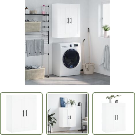 vidaXL Armadio a muro -  Mobile a Parete Bianco 69,5x34,90 cm in Legno Multistrato