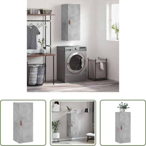 vidaXL Armadio a muro -  Mobile a Parete Grigio Cemento 34,5x34x90 cm
