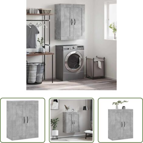 vidaXL Armadio a muro -  Mobile a Parete Grigio Cemento 69,5x34x90 cm Legno Multistrato