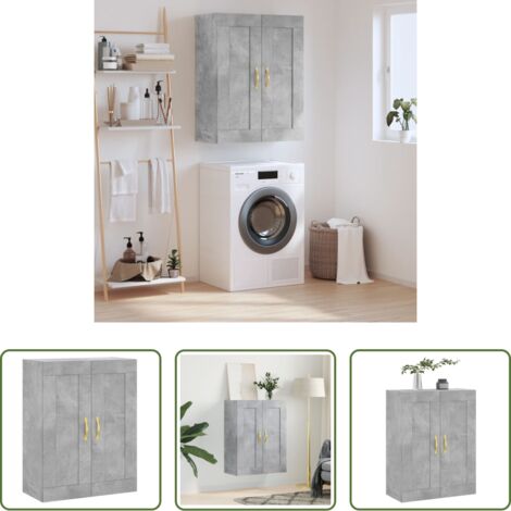 vidaXL Armadio a muro -  Mobile a Parete Grigio Cemento 69,5x34x90 cm Legno Multistrato