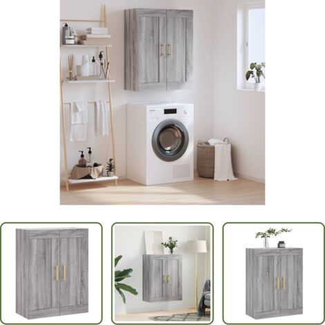vidaXL Armadio a muro -  Mobile a Parete Grigio Sonoma 69,5x34x90 cm Legno Multistrato