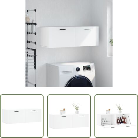 vidaXL Armadio a parete -  Mobile a Parete Bianco 100x36,5x35 cm in Legno Multistrato