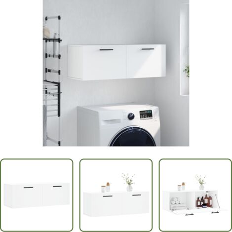 vidaXL Armadio a parete -  Mobile a Parete Bianco 100x36,5x35 cm in Legno Multistrato