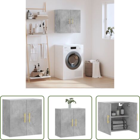 vidaXL Armadio a parete -  Mobile a Parete Grigio Cemento 60x31x60 cm in Legno Multistrato